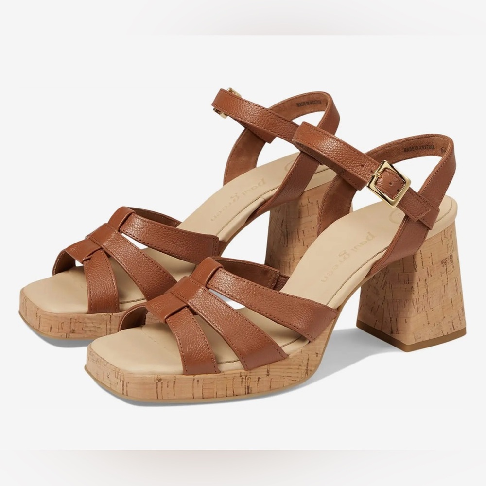 Paul Green Tina Women's Wedge Sandal in Cognac Size 7 New